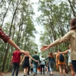 Outstretched hands to indicate links between websites and resources that complement Stephanie Percival: Author